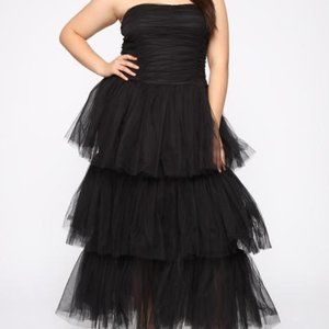 Fashion Nova Curve Adore A Ball Tiered Tulle Gown